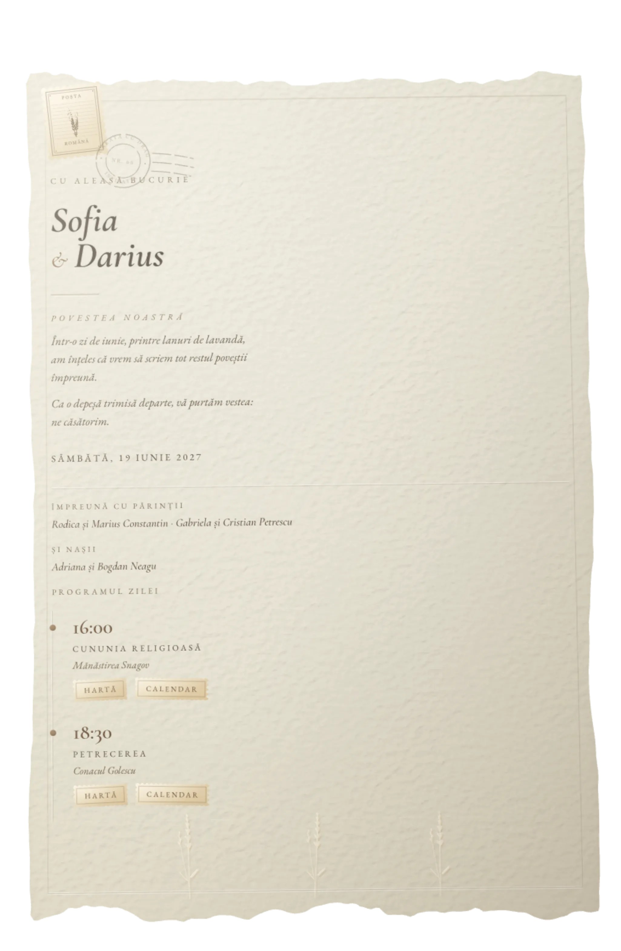 Invitația întreagă: Depeșa, Sofia și Darius